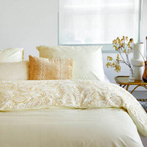 walra, slaapkamer, dekbedovertrek, perfect paisley geel