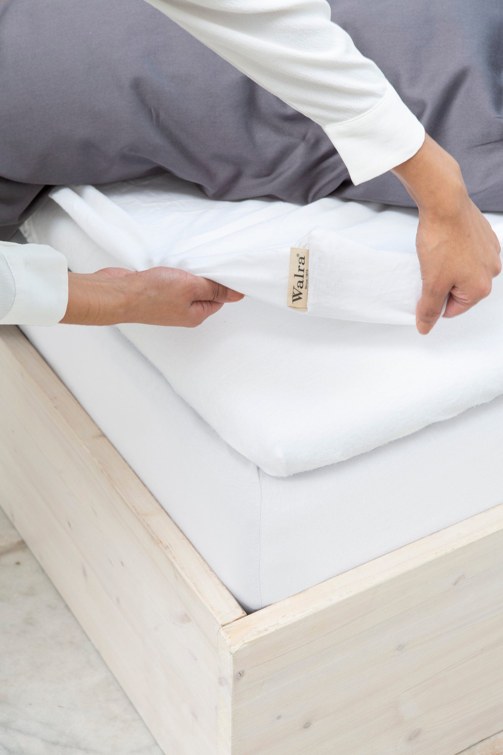 walra, hoeslaken, dekbedovertrek, slaapkamer, wit, molton cotton cover