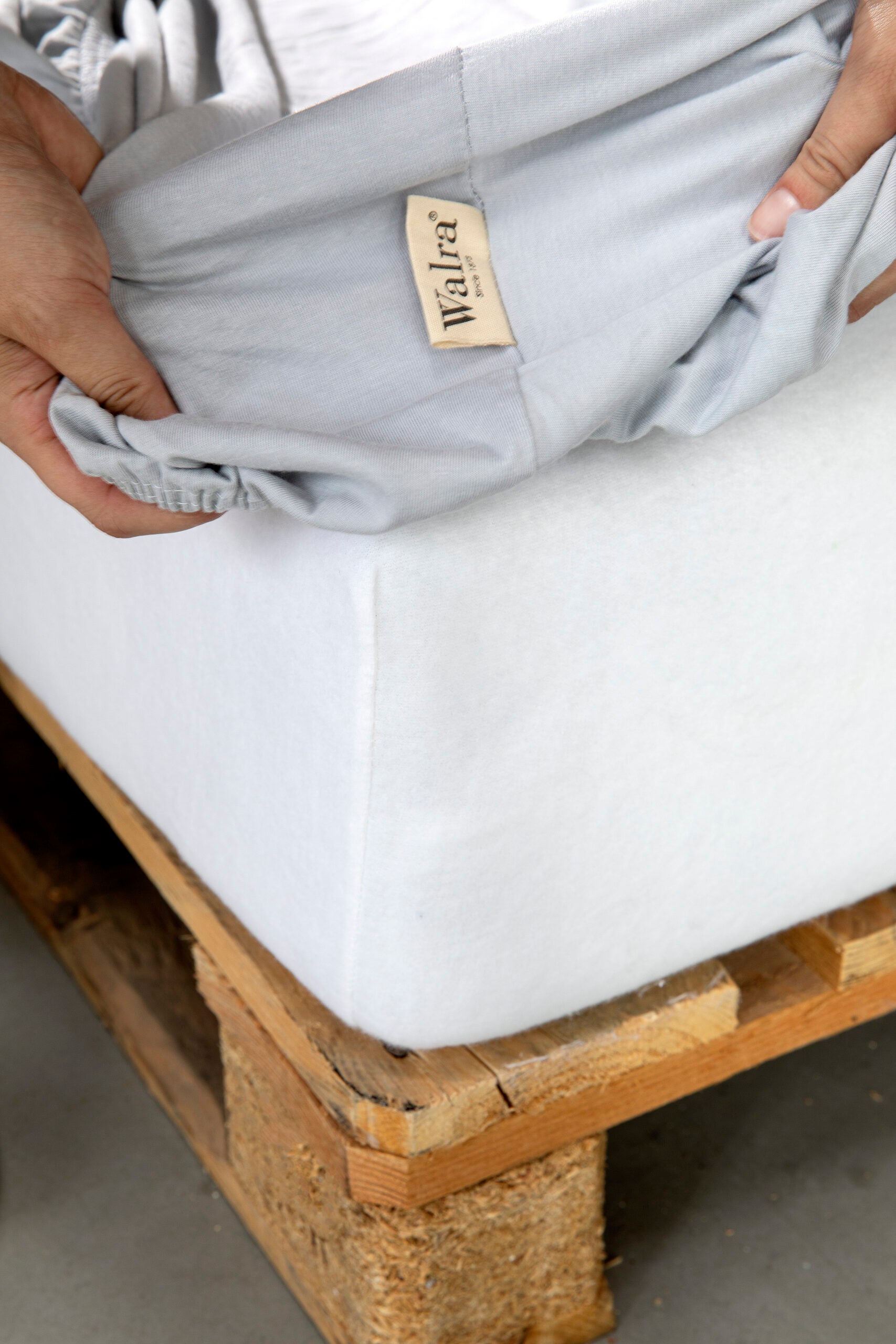 walra, hoeslaken, dekbedovertrek, slaapkamer, wit, molton cotton cover, grijs, wit